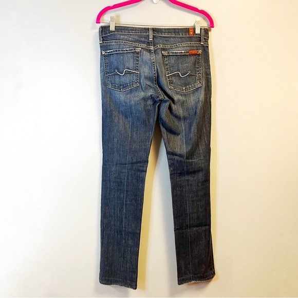 74AM Jeans 7 for All Mankind Straight Leg Denim Medium Wash Sz 28 EUC - Picture 7 of 10